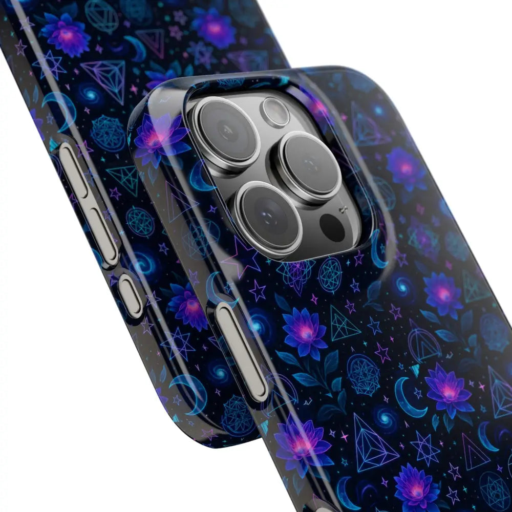 Celestial Floral Phone Cases | Night Sky Bohemian Unique Design Gift for Her Festival Style Custom Mobile Cover - Phone