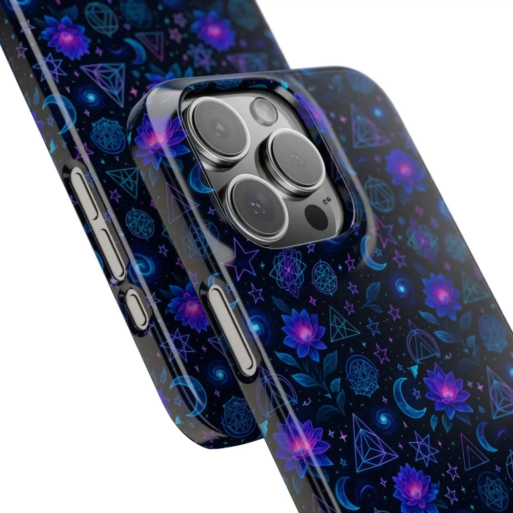 Celestial Floral Phone Cases | Night Sky Bohemian Unique Design Gift for Her Festival Style Custom Mobile Cover - Phone