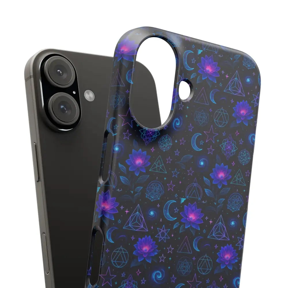 Celestial Floral Phone Cases | Night Sky Bohemian Unique Design Gift for Her Festival Style Custom Mobile Cover - Phone
