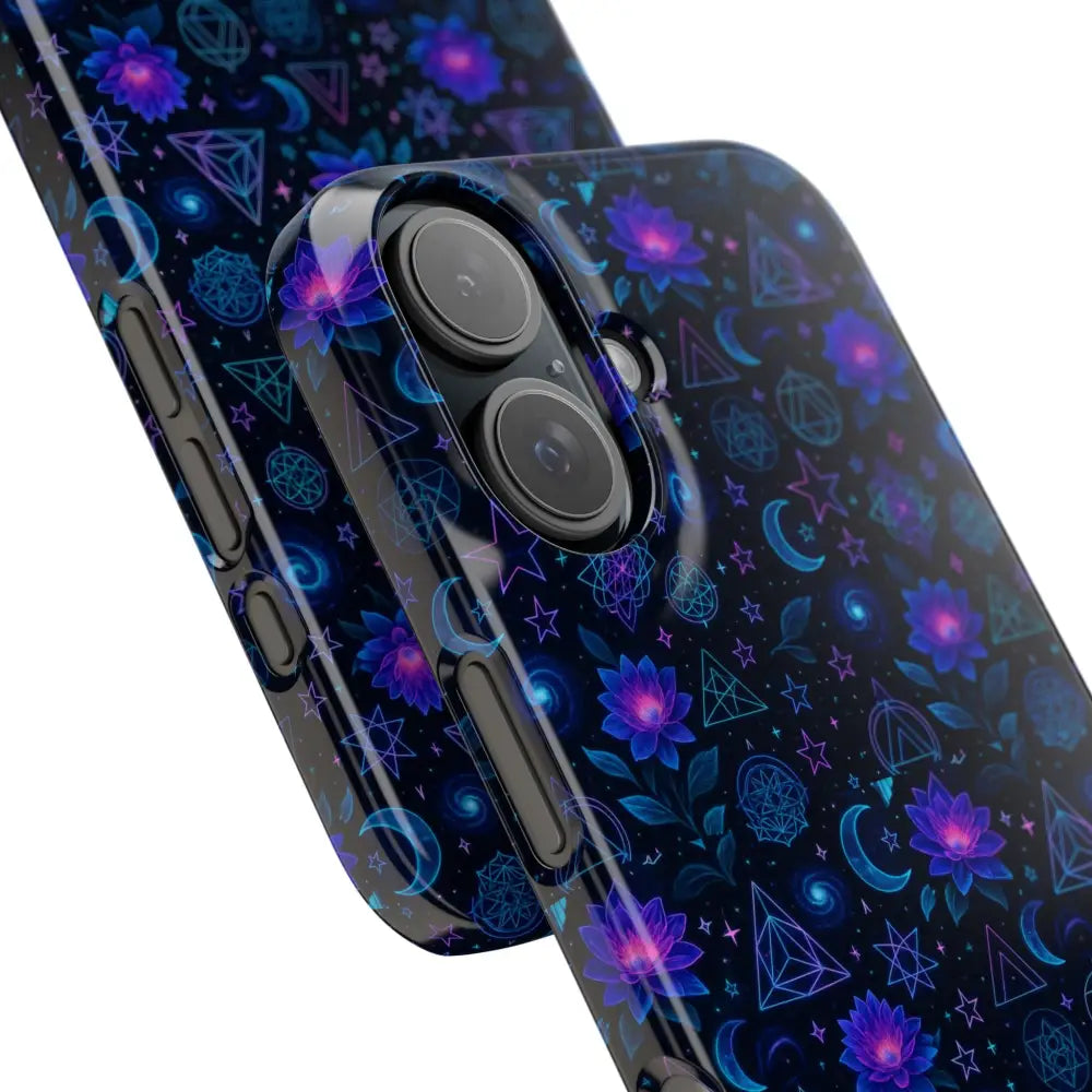 Celestial Floral Phone Cases | Night Sky Bohemian Unique Design Gift for Her Festival Style Custom Mobile Cover - Phone