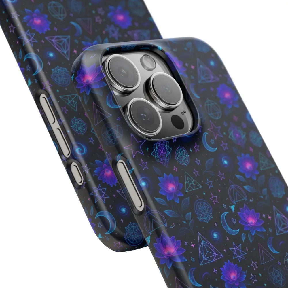 Celestial Floral Phone Cases | Night Sky Bohemian Unique Design Gift for Her Festival Style Custom Mobile Cover - Phone