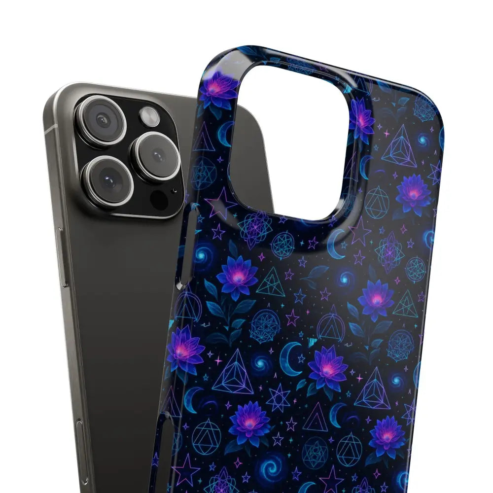 Celestial Floral Phone Cases | Night Sky Bohemian Unique Design Gift for Her Festival Style Custom Mobile Cover - Phone