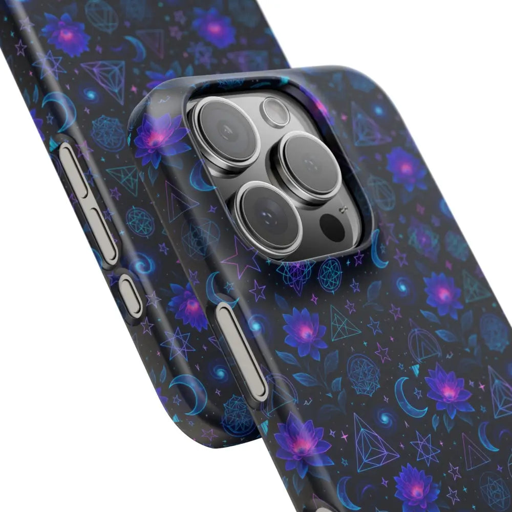 Celestial Floral Phone Cases | Night Sky Bohemian Unique Design Gift for Her Festival Style Custom Mobile Cover - Phone