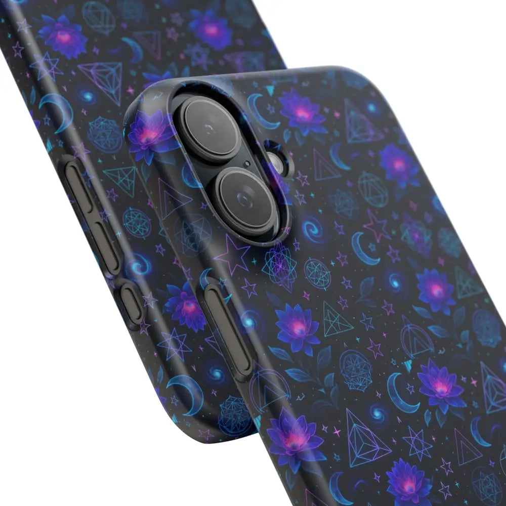 Celestial Floral Phone Cases | Night Sky Bohemian Unique Design Gift for Her Festival Style Custom Mobile Cover - Phone