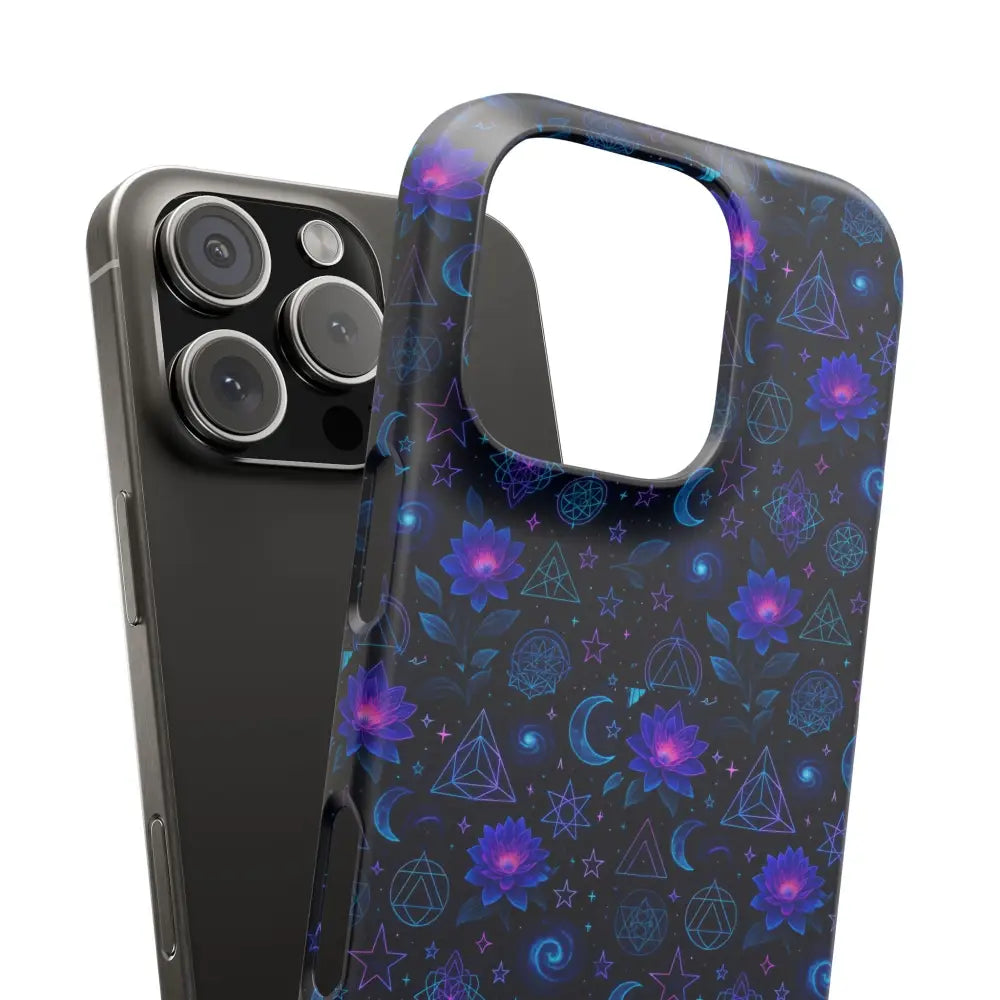 Celestial Floral Phone Cases | Night Sky Bohemian Unique Design Gift for Her Festival Style Custom Mobile Cover - Phone