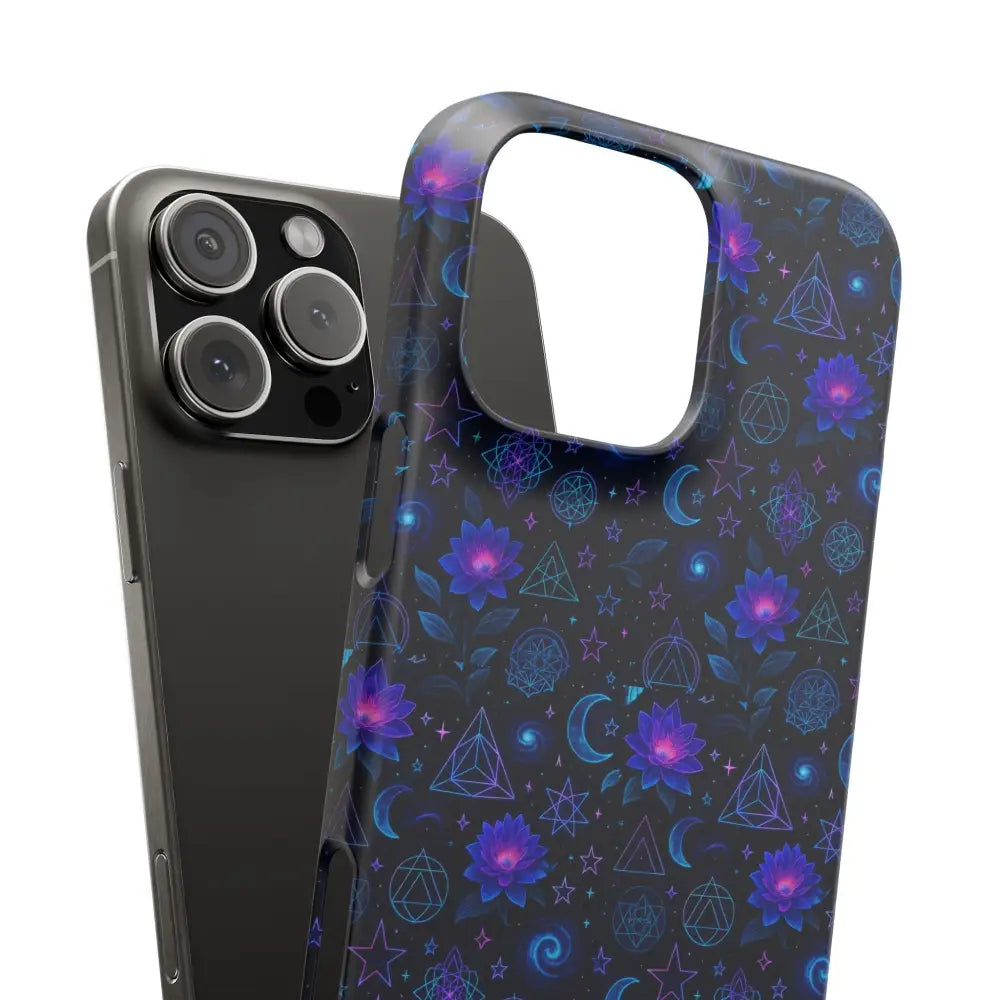 Celestial Floral Phone Cases | Night Sky Bohemian Unique Design Gift for Her Festival Style Custom Mobile Cover - Phone