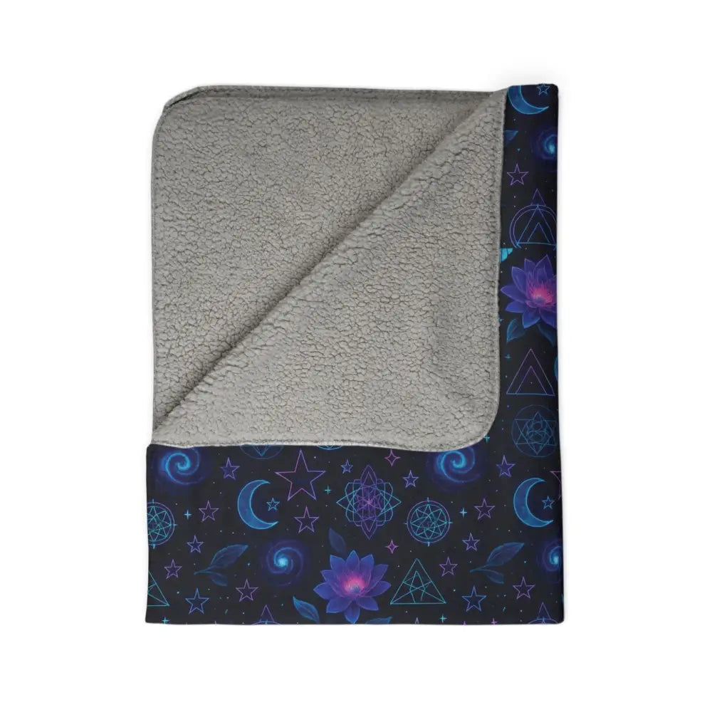 Cosmic Fleece Sherpa Blanket - Cozy Home Decor Warm Throw Blanket Celestial Gift for Stargazers Relaxation and Comfort
