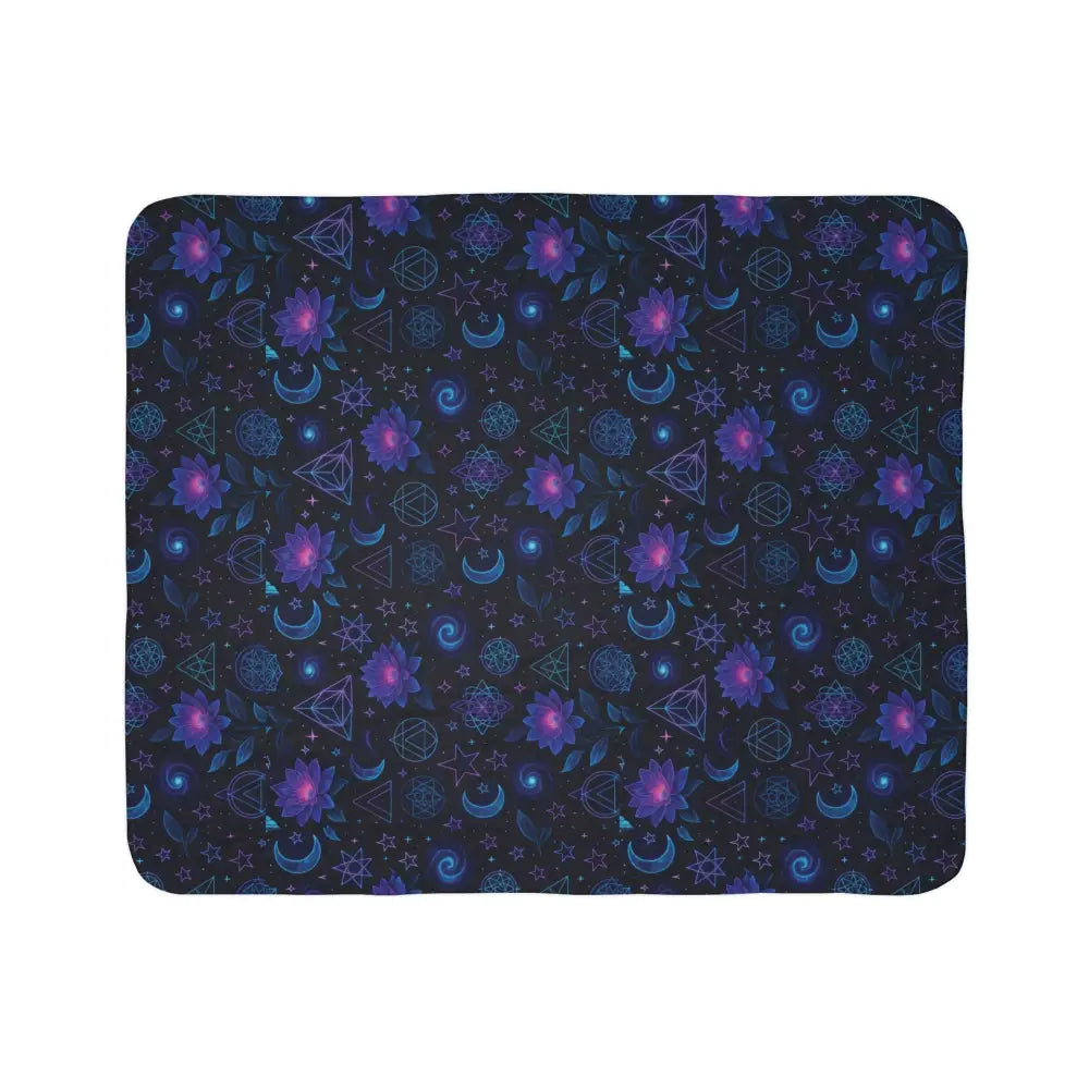 Cosmic Fleece Sherpa Blanket - Cozy Home Decor Warm Throw Blanket Celestial Gift for Stargazers Relaxation and Comfort
