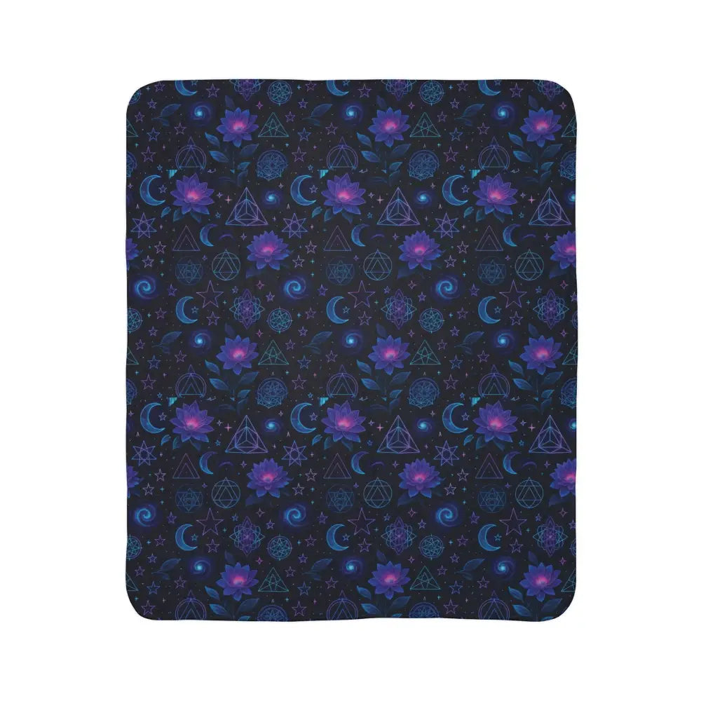 Cosmic Fleece Sherpa Blanket - Cozy Home Decor Warm Throw Blanket Celestial Gift for Stargazers Relaxation and Comfort