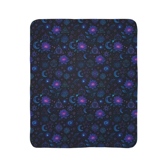 Cosmic Fleece Sherpa Blanket - Cozy Home Decor Warm Throw Blanket Celestial Gift for Stargazers Relaxation and Comfort
