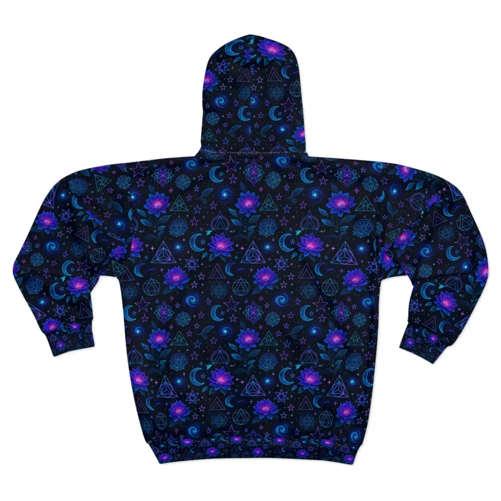 Cosmic Pattern Unisex Zip Hoodie Galaxy Print Sweatshirt Space-Themed Jacket Extra Warm Outerwear for Stargazers Unique