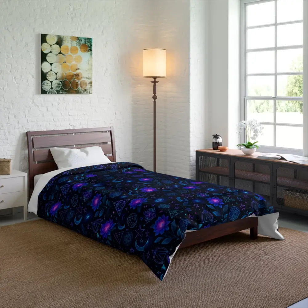 Mystical Galaxy Comforter Bohemian Bedding Set Celestial Dream Quilt Astrological Bed Cover Cosmic Home Decor - 68’’ ×