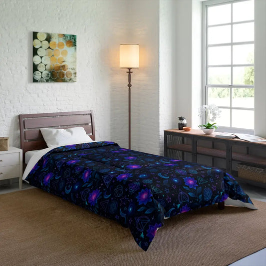 Mystical Galaxy Comforter Bohemian Bedding Set Celestial Dream Quilt Astrological Bed Cover Cosmic Home Decor - 68’’ ×